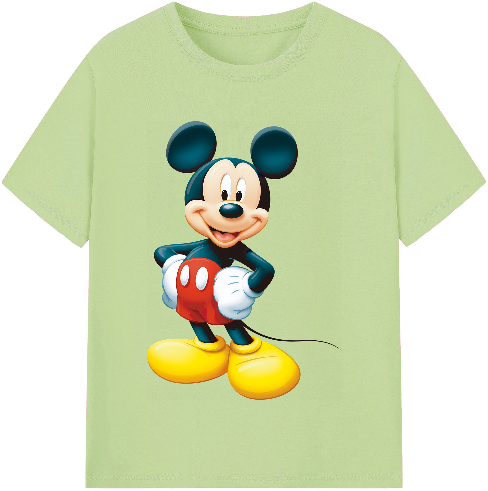 （画像用） ミッキーマウス Mickey Mouse 綿100％半袖Tシャツ（フロントプリント）